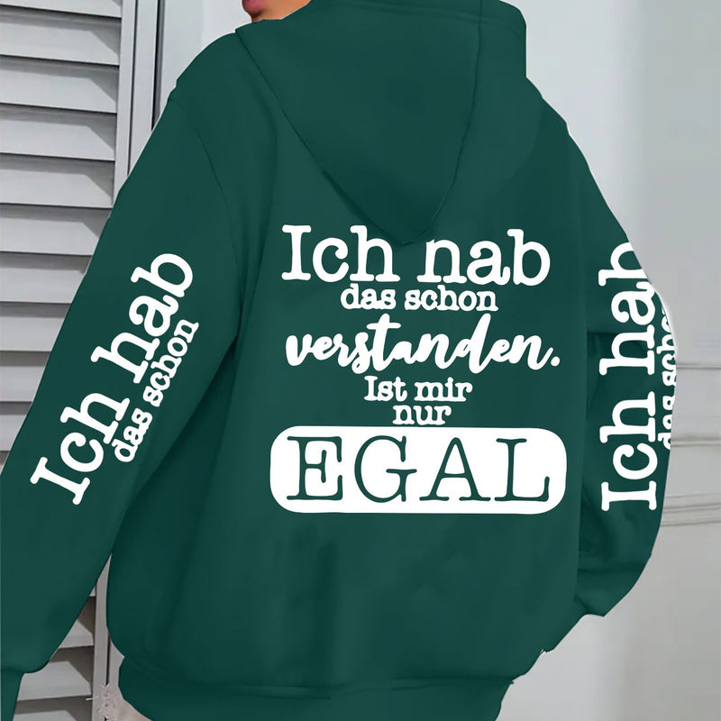 Women's Black Stylish Minimalist Zip-Up Hoodie.