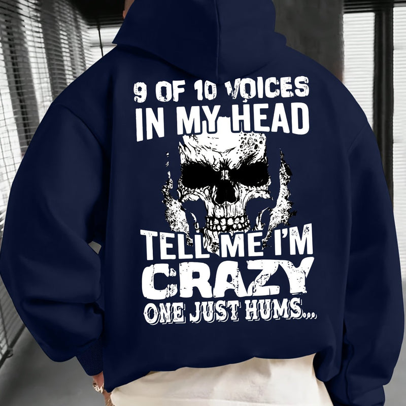 Men's "Skull" Print Hooded Sweatshirt.