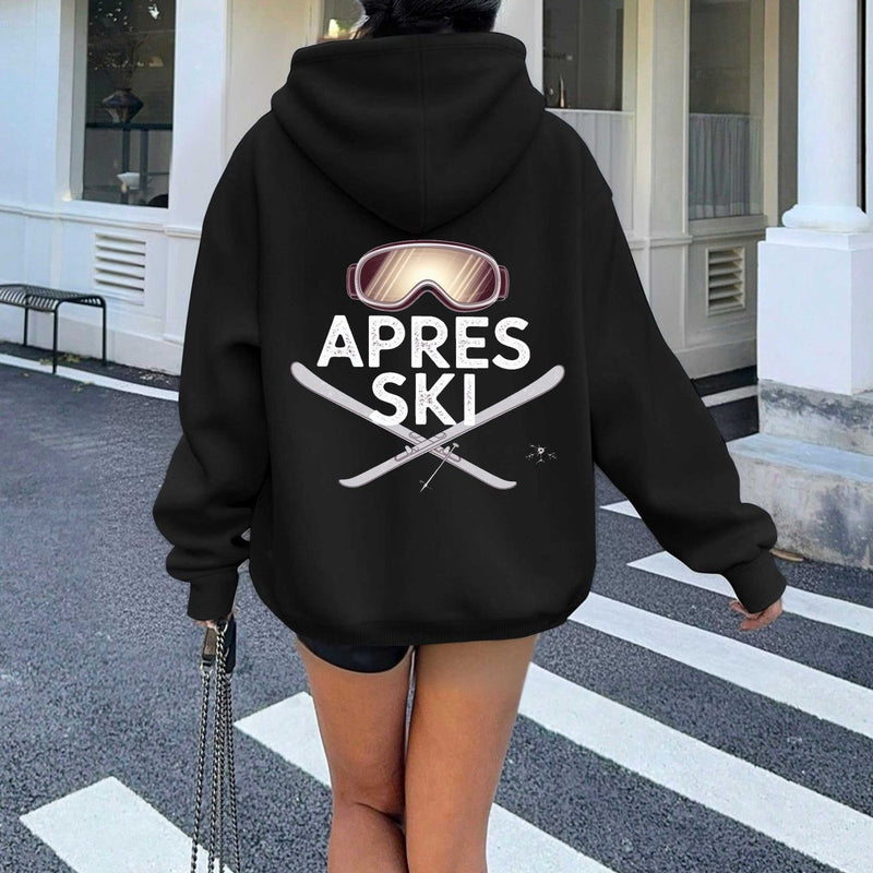 Women's Hoodies Featuring Vintage Ski Goggles And Snowflake Designs.