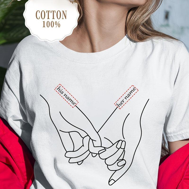 Women’s Text Personalized Couple's T-Shirts.