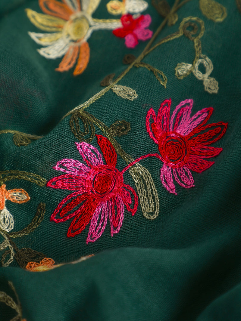 Women's Floral Embroidered Scarf Shawl.