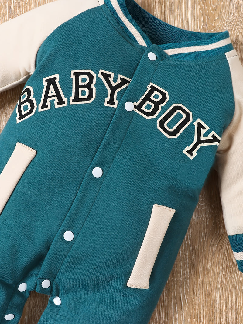 Spring And Autumn Baby Boy BABYBOY  Round Neck.