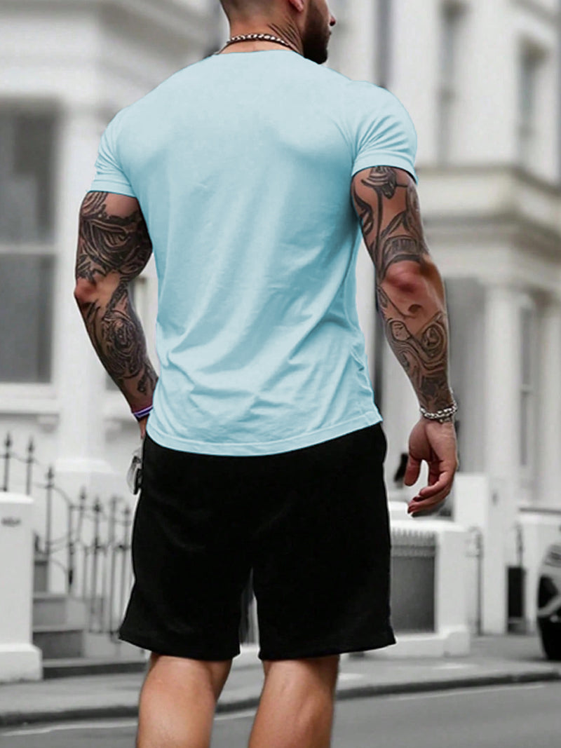 Men's Plus Size Summer Casual Short Sleeve T-Shirt.
