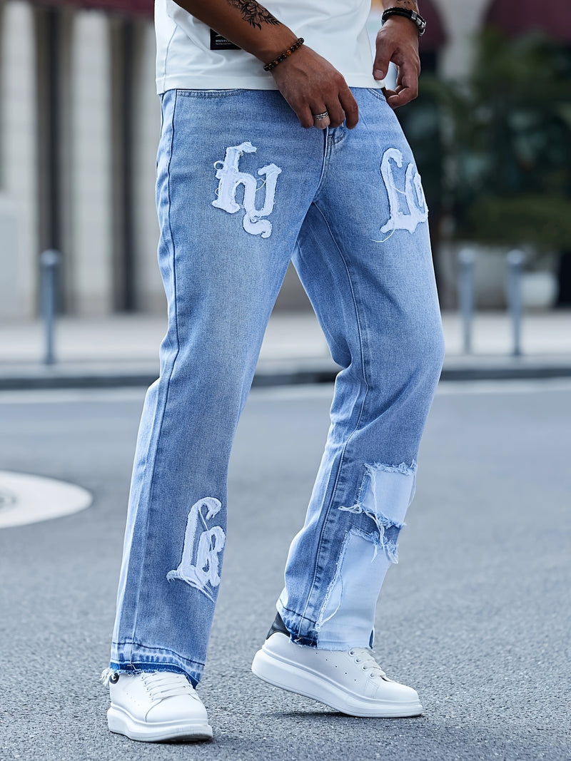 Men's Casual Washed Denim Jeans.