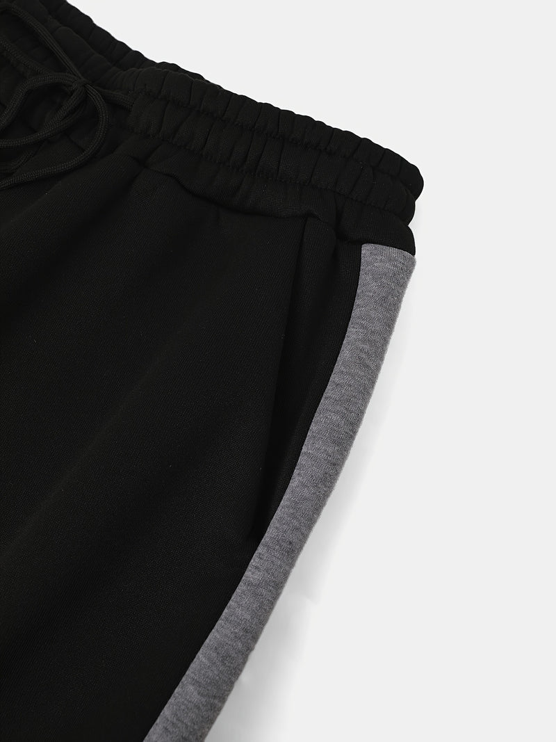 Men's Autumn And Winter Zip-Up Long Sleeve Sweatshirt And Long Pants Set.