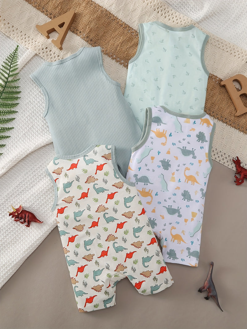 A Summer Comfortable Four-Piece Set Featuring Sleeveless Designs.