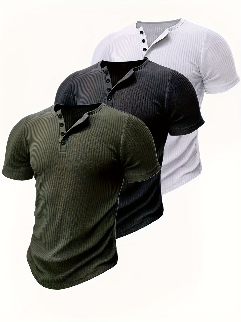 3pcs Men’s Short-Sleeved Fashion Trendy Top.