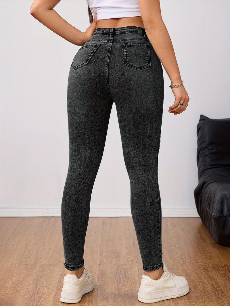 Women's Skinny Jeans - Stretchy Non-Belted Pants.