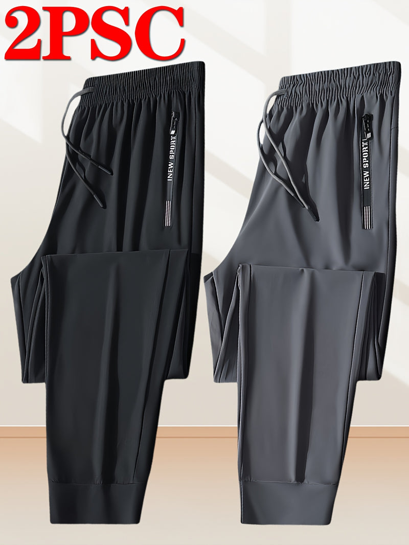Men’s 2-Piece Set Summer High-Elasticity Jogging Pants.