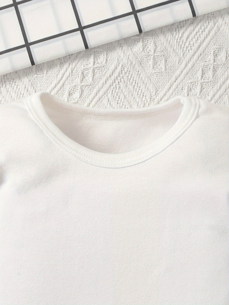 Pure Long-Sleeve Print Bodysuit, Casual Long-Sleeve Jumpsuit for Autumn.