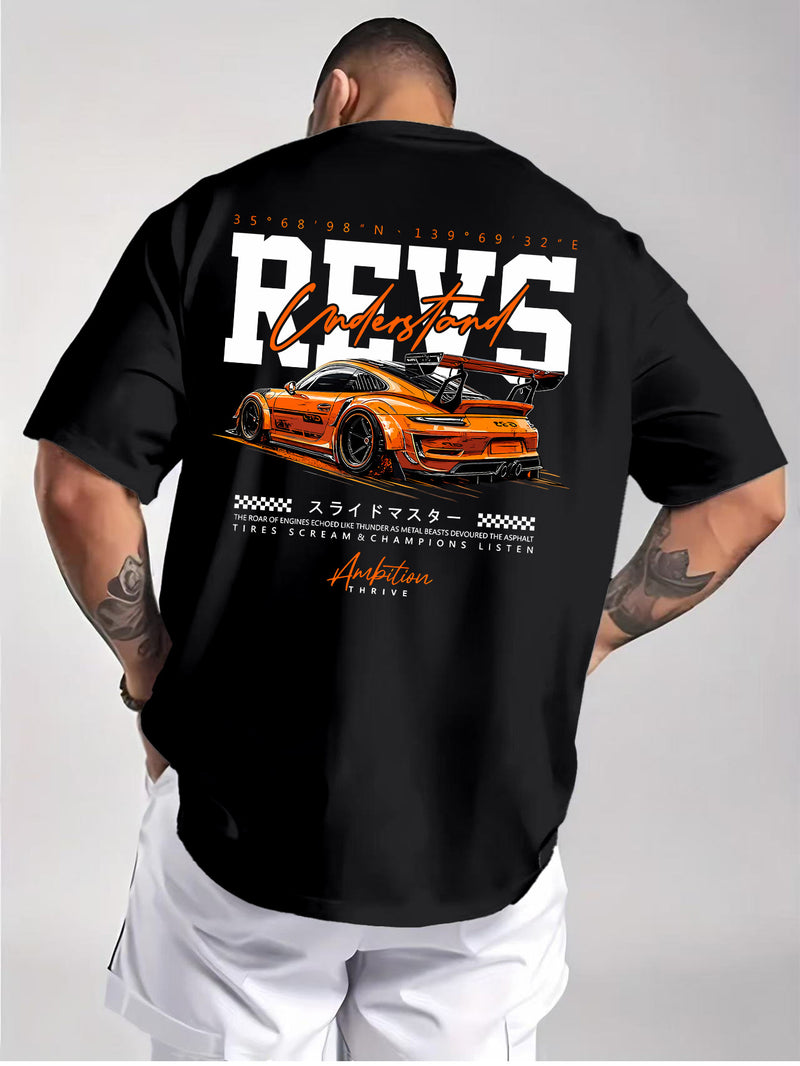 Men's Summer Back Print T-Shirt.