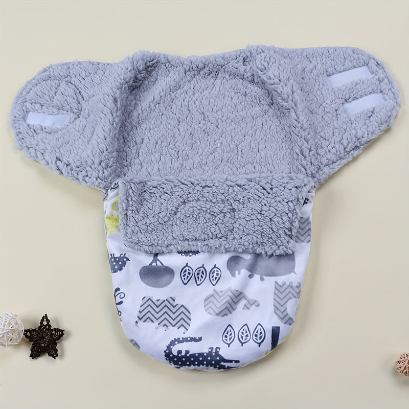 A Single-Pack Baby Swaddle Blanket with Cartoon Prints.