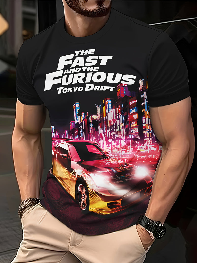 Men’s Printed Outdoor Sports Casual Short-Sleeve T-shirt.