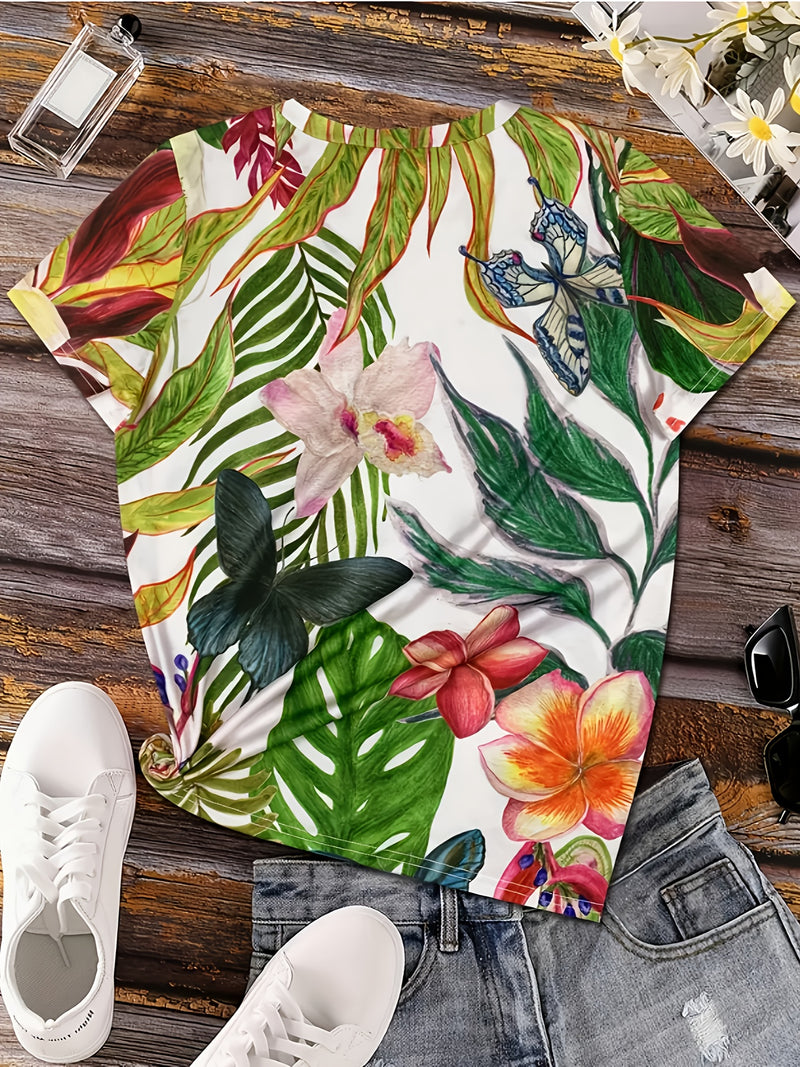 Women's Casual V-Neck Short-Sleeve T-Shirt.