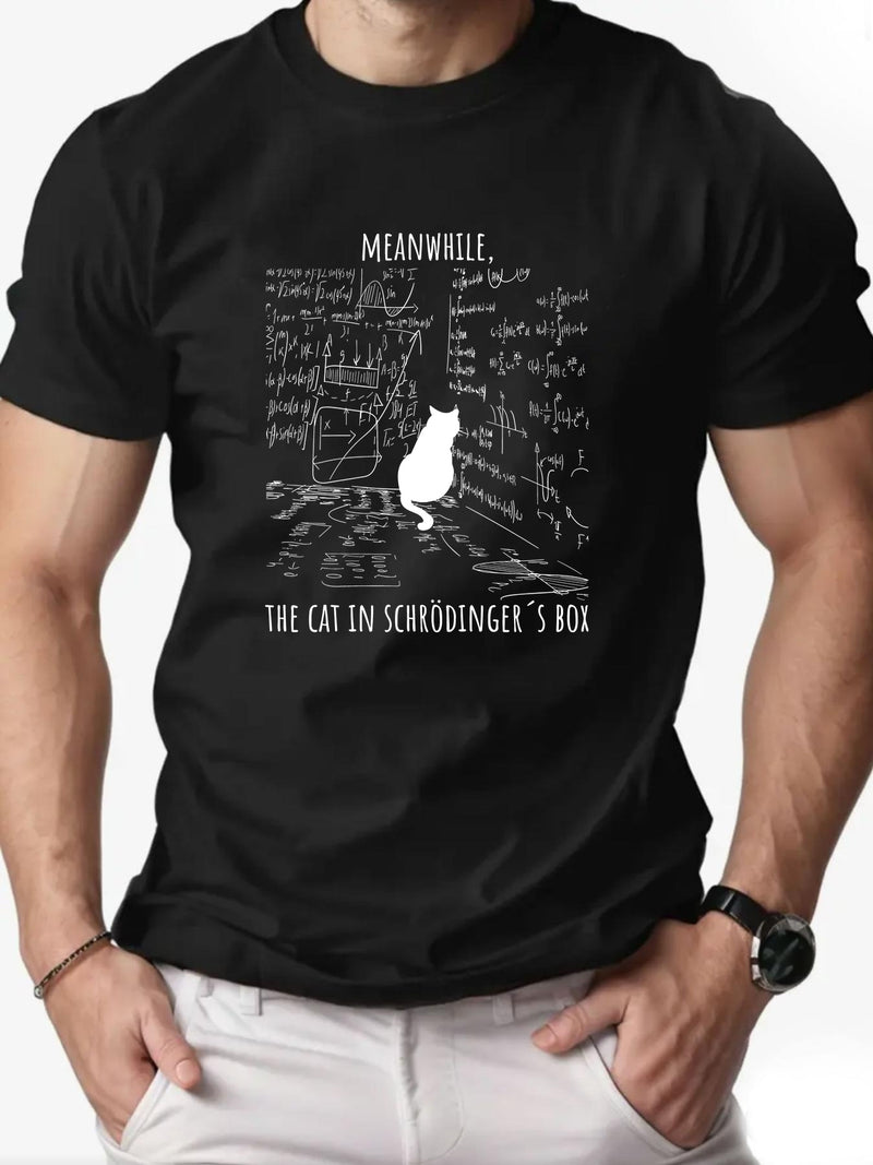 Men's Short-Sleeve T-Shirt with a Kitten Pattern for Summer Casual Wear.