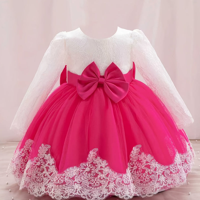 New Bow Children's Dress, Infant & Toddler Christening Gown.