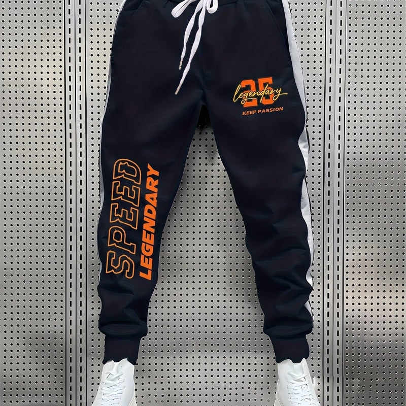 Men’s Athletic Joggers Featuring Printed Stretch Material for Gym And Jogging.