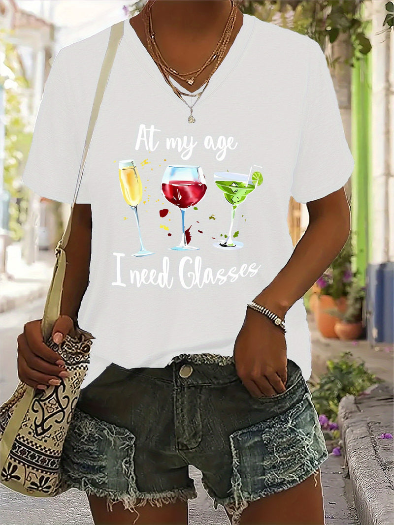 Women's Casual V-Neck T-Shirt.