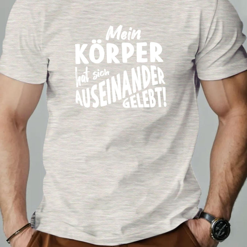 Men's KOPPER English Pattern Summer Casual Crew Neck Short T-Shirt.