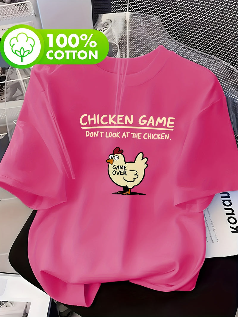 Women's Chicken Game Graphic T-Shirt.