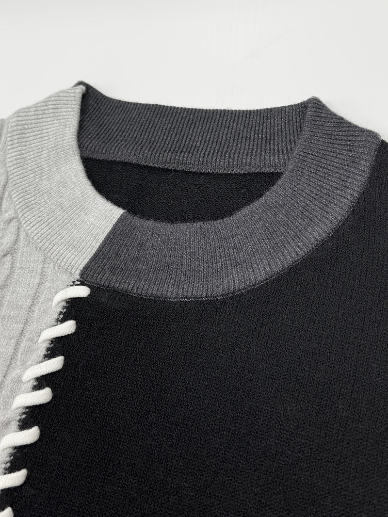 Men's Street Hip-Hop Style Teen Trendy Color Block Splicing Fashion.
