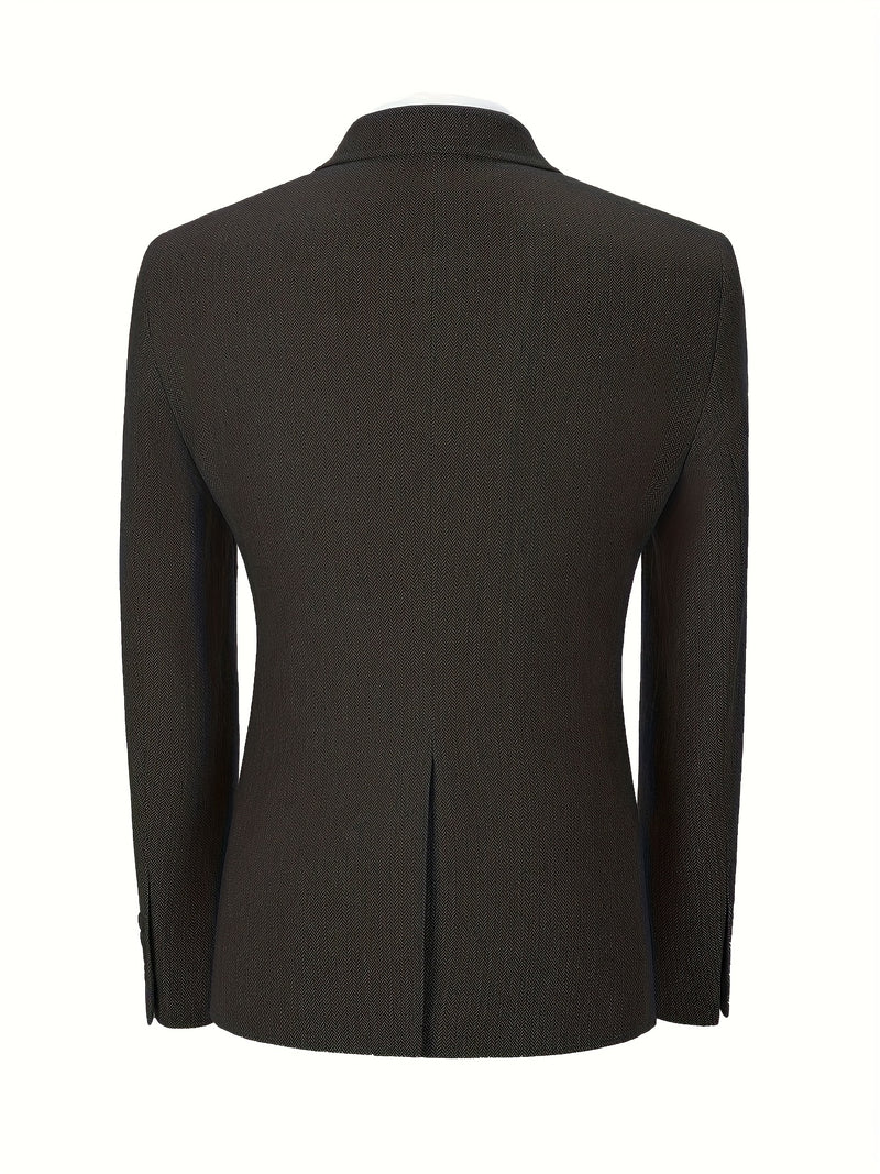 Men's 3pcs Premium Suit: Jacket, Vest, and Trousers Elegant Formal Wear.