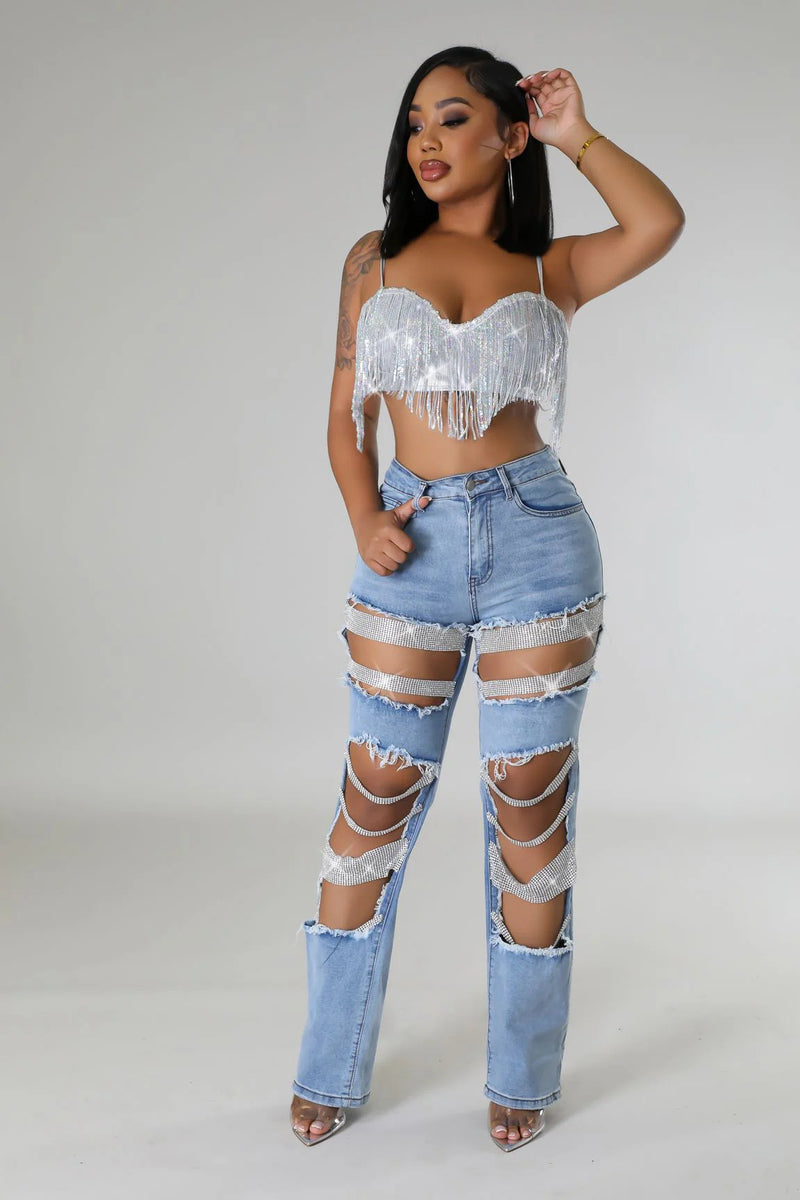 Women’s Hot Y2K Hot Summer Ripped Jeans.