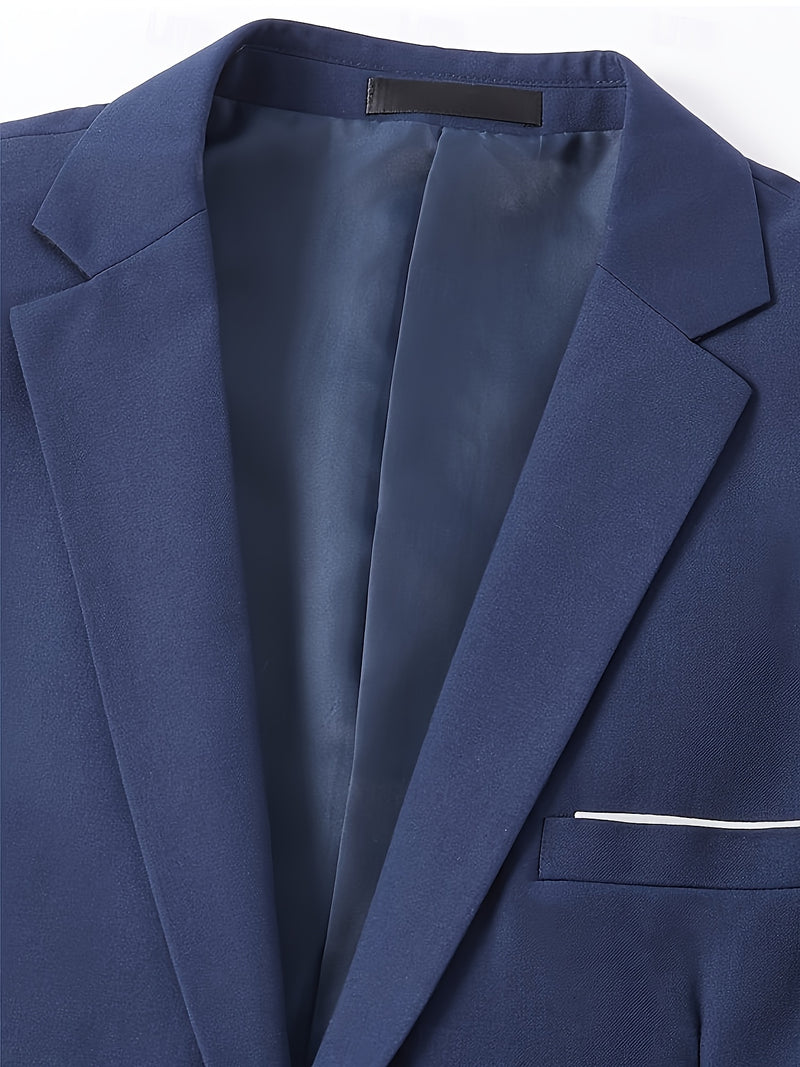 A Men'S Three-Piece Suit, Including a Blazer, Vest, And Trousers, High-Quality.