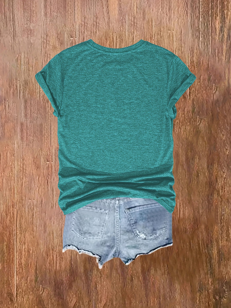 3pcs Women’s Featuring a Round-Neck Short-Sleeve T-Shirt.