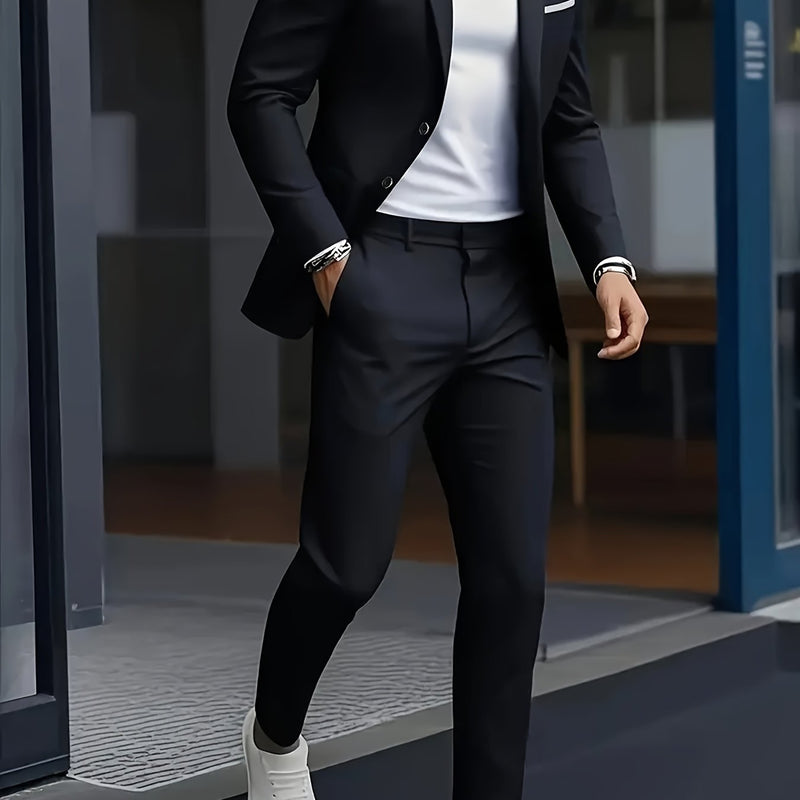Men'S Premium Two-Piece Suit, Plus-Size Suit Set with Pants.