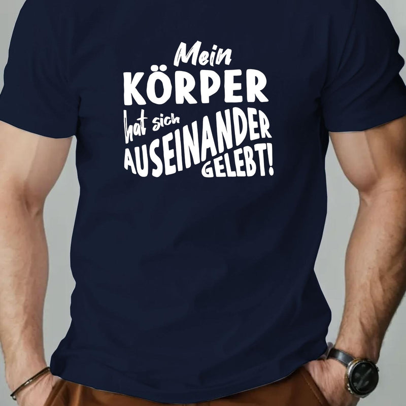 Men's KOPPER English Pattern Summer Casual Crew Neck Short T-Shirt.
