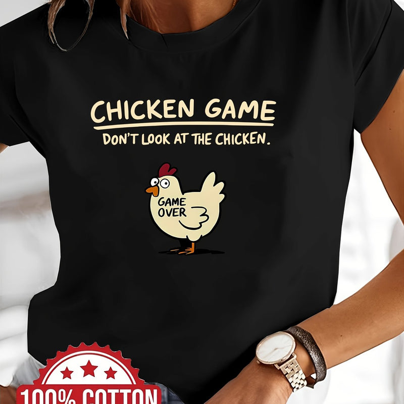 Women's Chicken Game Graphic T-Shirt.