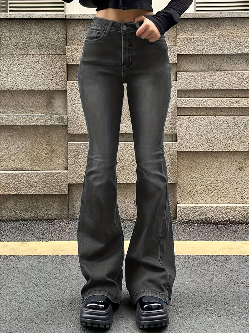 Women's High-Stretch Retro Flare Jeans.