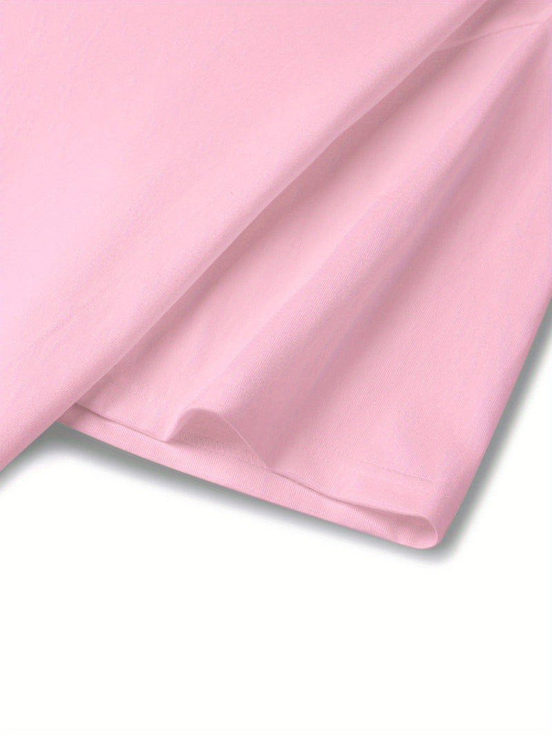 Women's Stylish Macaron Print Round Neck Short Sleeve T-Shirt.