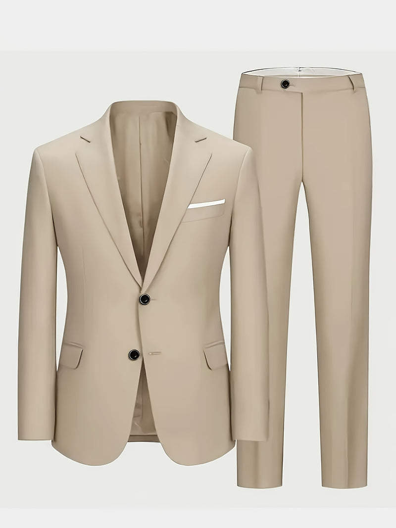 Men'S 2pcs Suit, Including a Blazer And Trousers, Stylish And High-Quality.