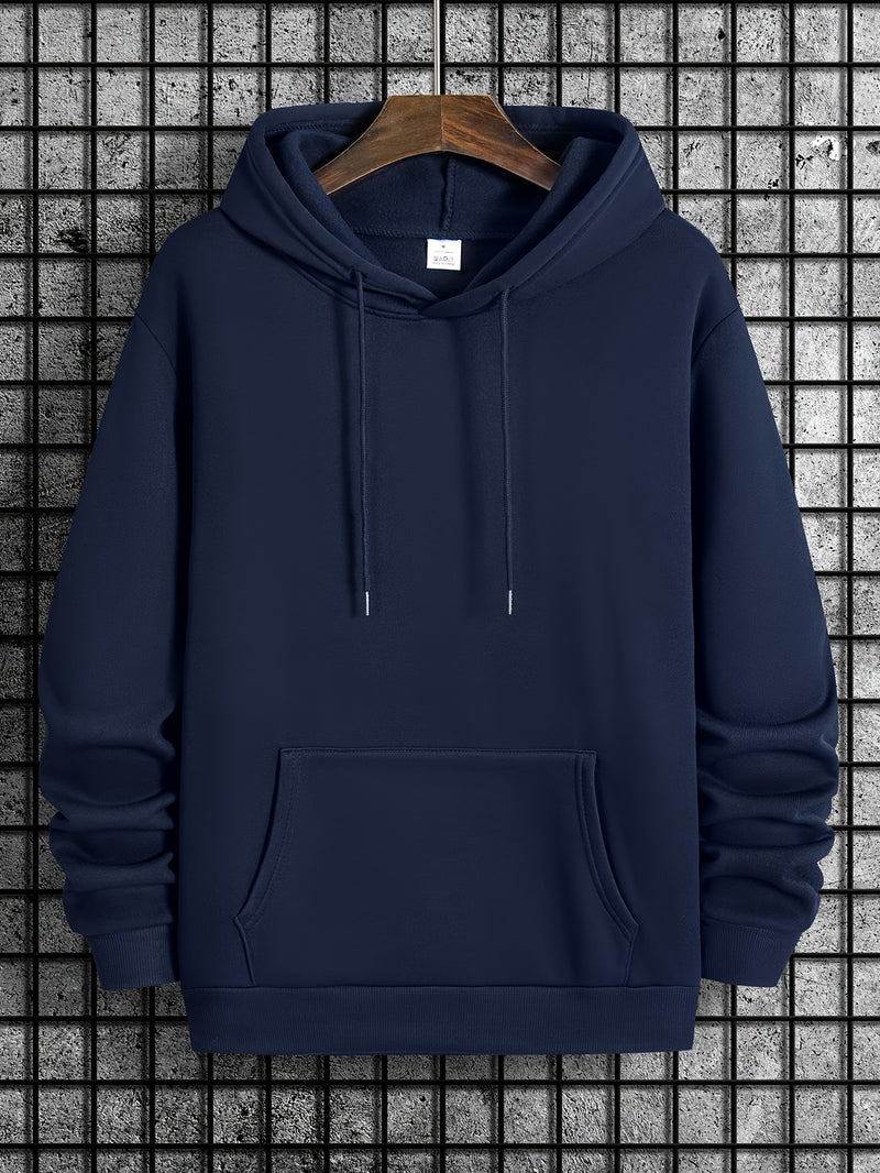 Men’s Hooded Sweatshirt New Solid Color Printed Hoodie Loose.