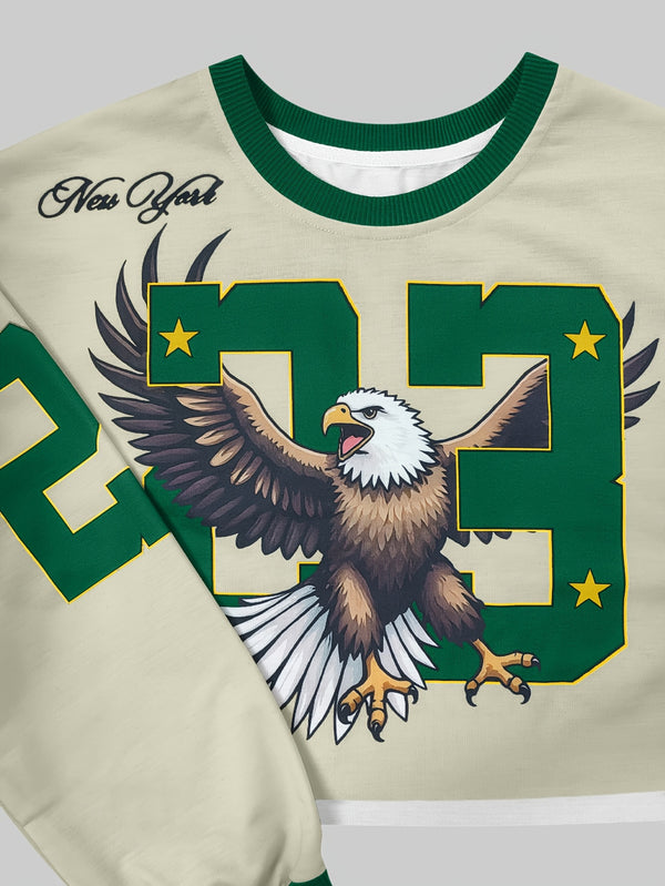 Women's Loose Long-Sleeve Sweatshirt And Long Pants.