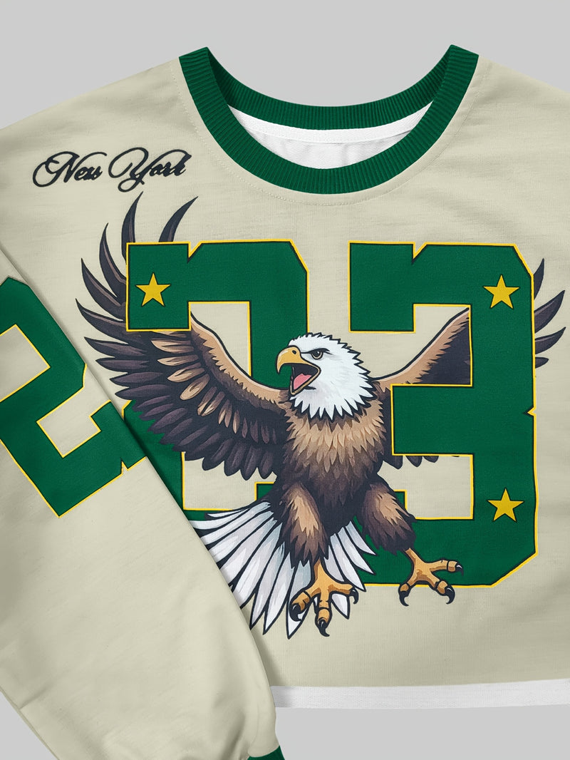 Women's Loose Long-Sleeve Sweatshirt And Long Pants.