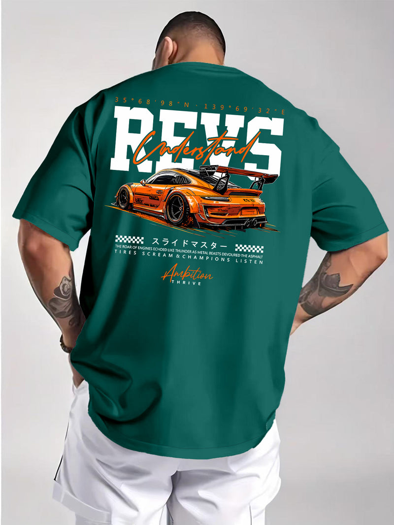 Men's Summer Back Print T-Shirt.