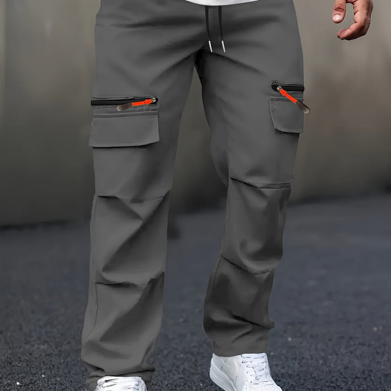 Men's Casual Cargo Pants with Multiple Pockets.