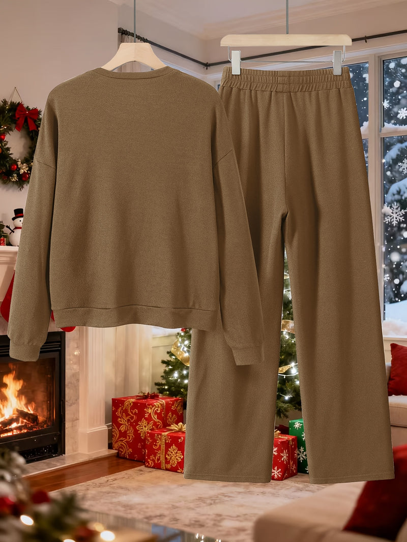 Autumn/Winter New Women's Fabric Two-Piece Set.