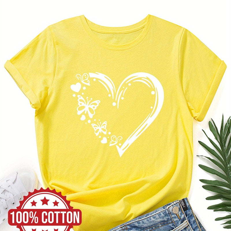 Women's "Love and Butterflies" Graphic T-Shirt.