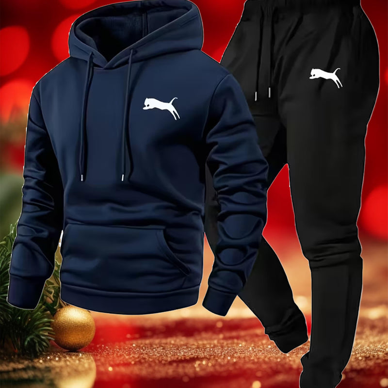 A Two-Piece Set Consisting of a Hoodie And Sweatpants for Men.