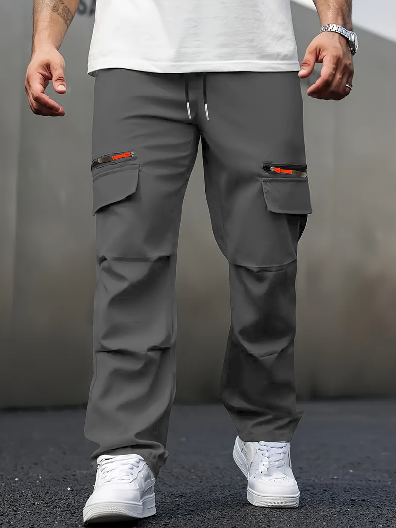 Men's Casual Cargo Pants with Multiple Pockets.