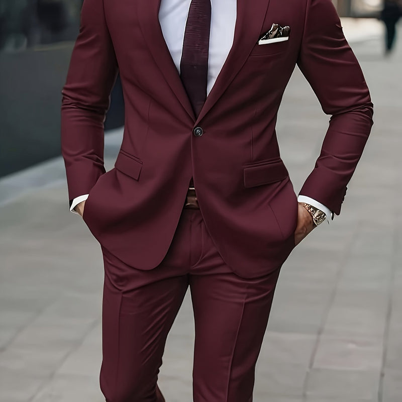 Men's 2pcs Suit, Consisting of a Blazer And Trousers.