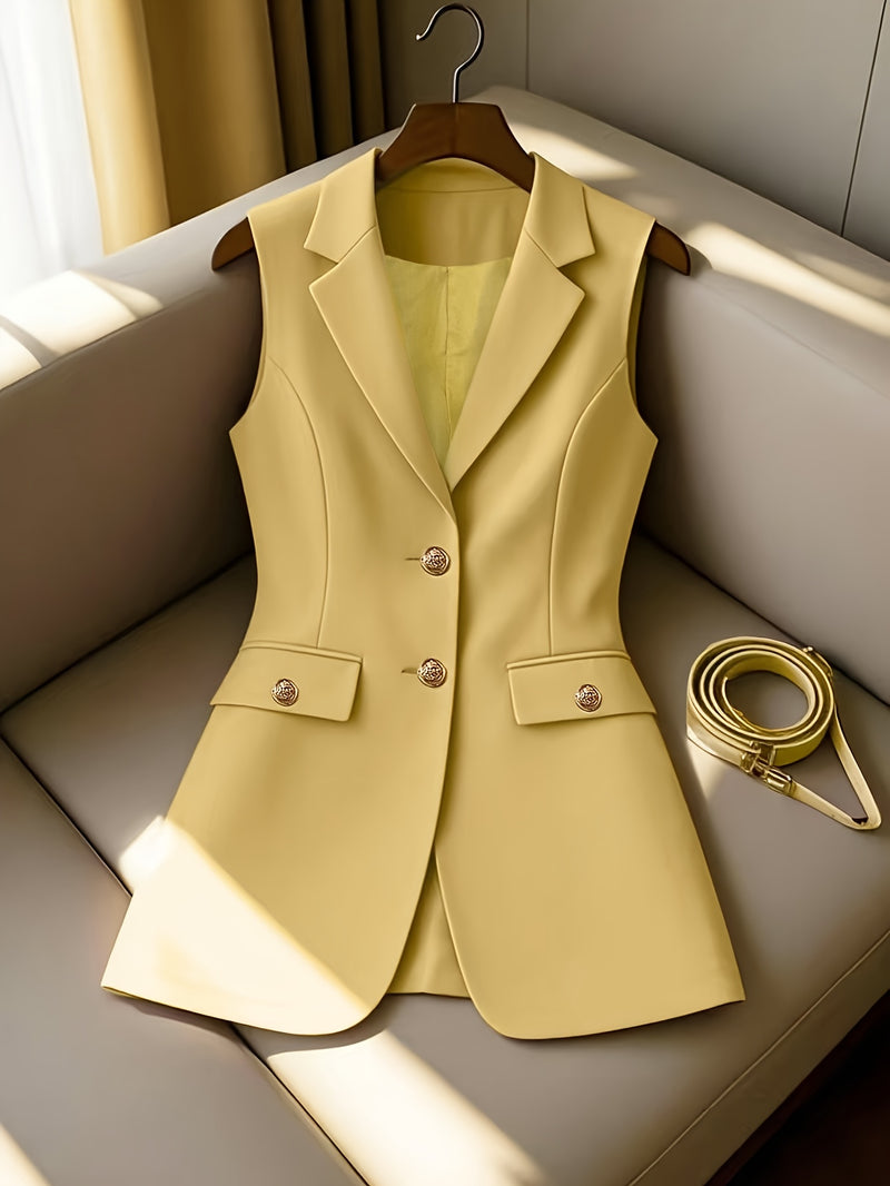 Ladies New Spring, Autumn And Winter Business Elegant Lapel Suit Vest.