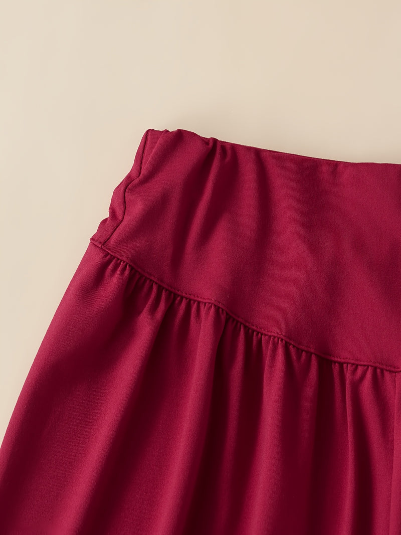 3pcs Women's 7/8 Harem Pants - Casual Stretch Polyester.