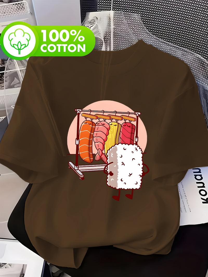 Women's Sushi Graphic Print T-Shirt.
