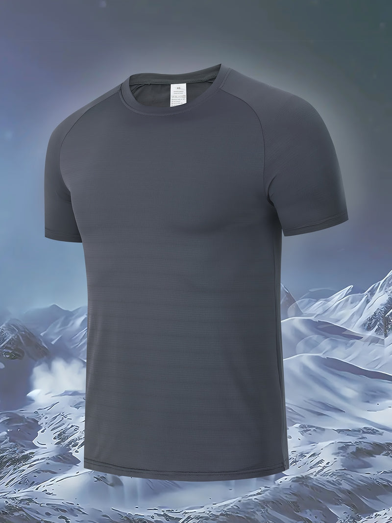 Men's Quick-Dry Ice Cooling Short Sleeve T-Shirt.