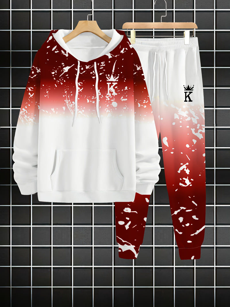 Men's Casual Sportswear Set - Fashionable American Letter.